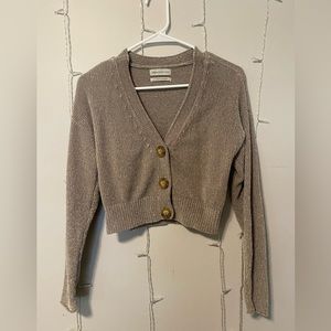 Urban Outfitters Crop Chenille Button Up Cardigan, Size Small